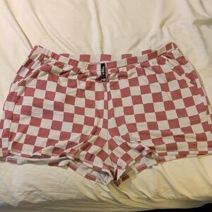 Torrid Red and White Checkered Athletic Shorts